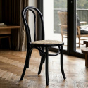 Chaise \'Bistro\' - Rotin/Noir