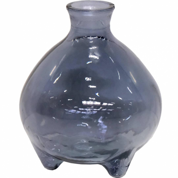 Vase en verre \'Melvin\' Bas - Bleu dans le groupe Décoration / Décoration / Vases chez Reforma (G1689)