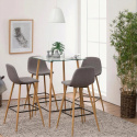 Tabouret de bar \'Soller\' - Nature/Gris clair