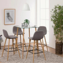 Tabouret de bar \'Soller\' - Nature/Gris clair