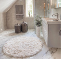 Tapis rond à poils longs \'Janjira\' - Blanc