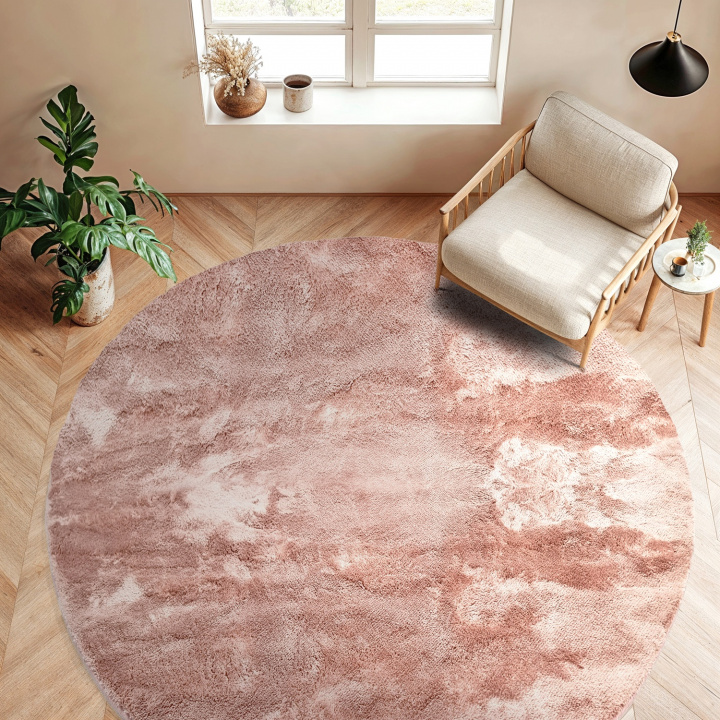 Tapis rond \'Aranga Super Soft Fur\' - Rose dans le groupe Tapis / Tapis en ry chez Reforma (H100138)