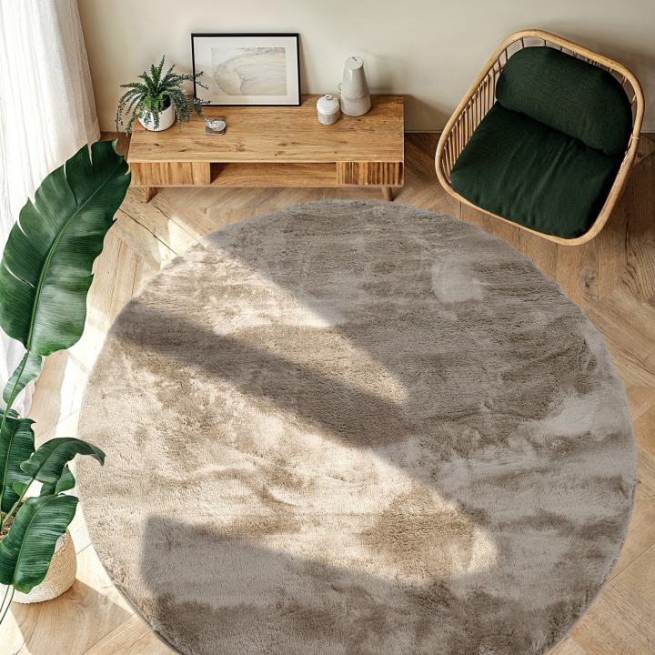 Tapis rond \'Aranga Super Soft Fur\' - Brun dans le groupe Tapis / Tapis en ry chez Reforma (H100151)