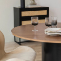 Table &agrave; manger \'Rounded\' Ronde 120cm - Noyer