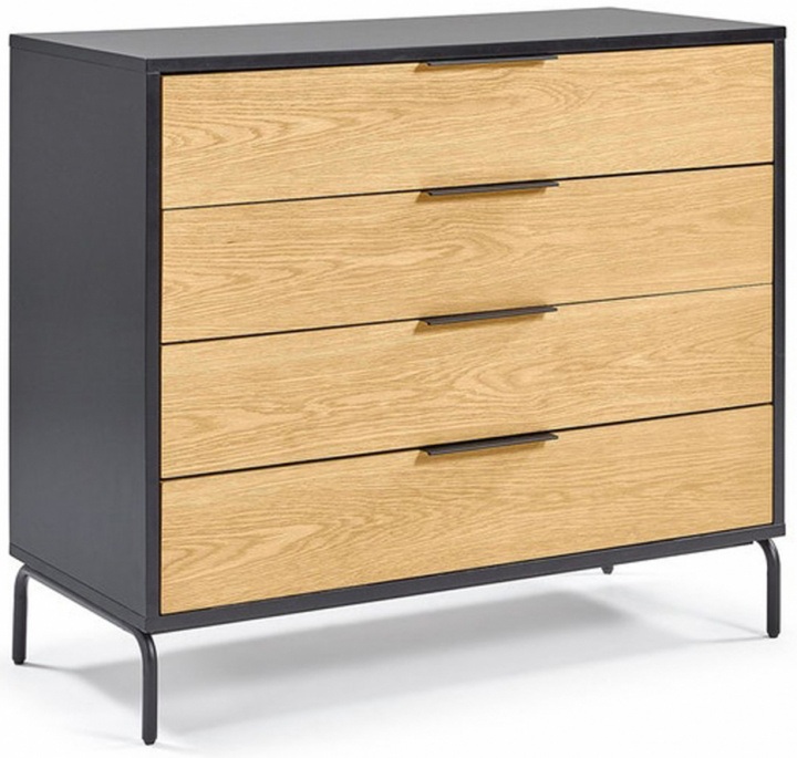 Commode \'Koln\' - Chêne/Noir dans le groupe Meubles / Étagères & rangement / Commodités chez Reforma (KOLNCD01)