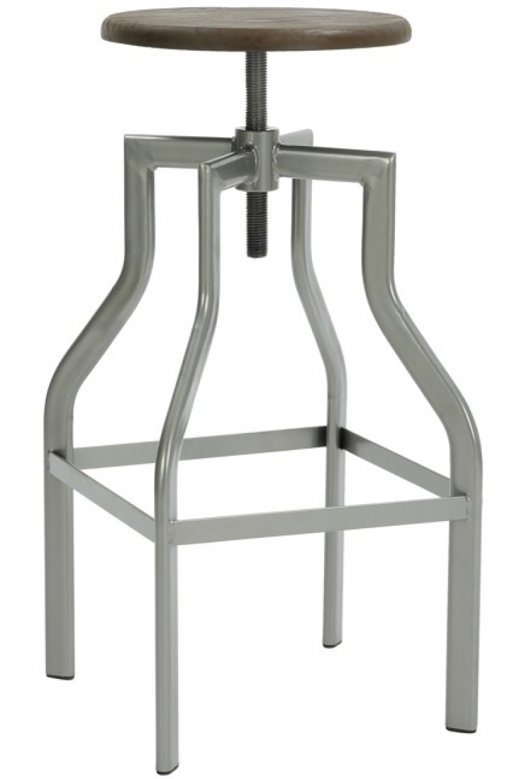 Tabouret \'Forshaga\' - Argent/Nature dans le groupe Meubles / Meubles d\'assise / Tabourets de bar chez Reforma (KS-01-W-wood)