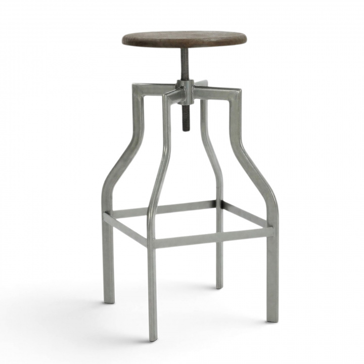 Tabouret \'Forshaga\' - Argent/Nature dans le groupe Meubles / Meubles d\'assise / Tabourets de bar chez Reforma (KS-01-W-wood)