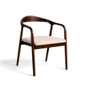 Chaise à bras \'Aspa\' - Brun foncé/Beige