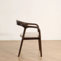 Chaise à bras \'Aspa\' - Brun foncé/Beige