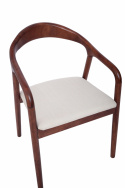 Chaise à bras \'Aspa\' - Brun foncé/Beige