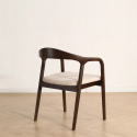 Chaise à bras \'Aspa\' - Brun foncé/Beige