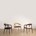 Chaise à bras \'Aspa\' - Brun foncé/Beige