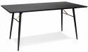 Table à manger \'Lux\' 160x90cm - Noir/ Laiton