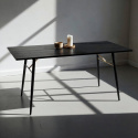 Table &agrave; manger \'Lux\' 160x90cm - Noir/ Laiton