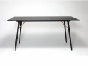 Table &agrave; manger \'Lux\' 160x90cm - Noir/ Laiton