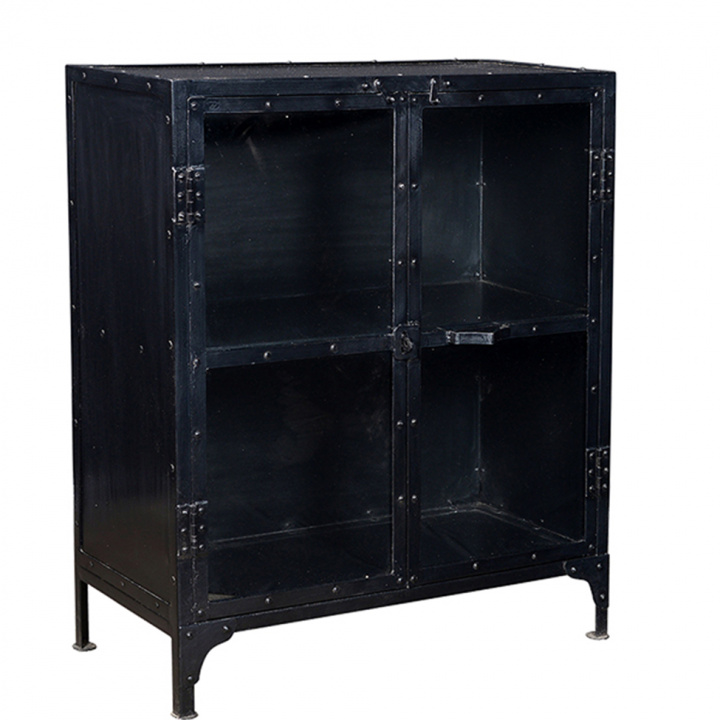 Petite vitrine avec 2 portes \'Barack\' - Noir dans le groupe Meubles / Étagères & rangement / Armoires et buffets chez Reforma (M09033)