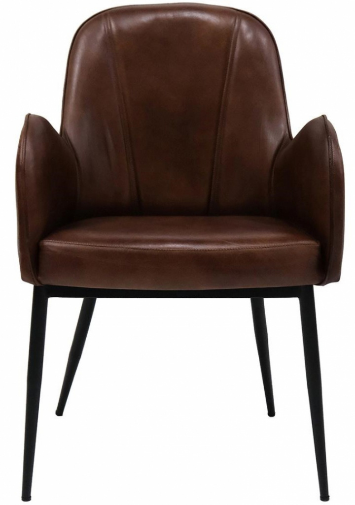 Chaise \'Mickey\' - Cuir brun dans le groupe Meubles / Meubles d\'assise / Chaises chez Reforma (MA0131)