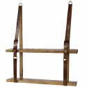 Étagère Vintage - Cuir/Bois
