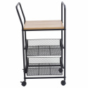Chariot de cuisine/Chariot à boissons \'Grums\' - Noir/Bois