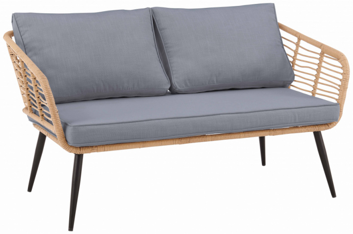 Canapé de jardin \'Sardinia\' - Naturel/Gris dans le groupe Meubles / Mobilier de jardin / Canapés d\'extérieur chez Reforma (MLM-210439-Loveseat-grey)