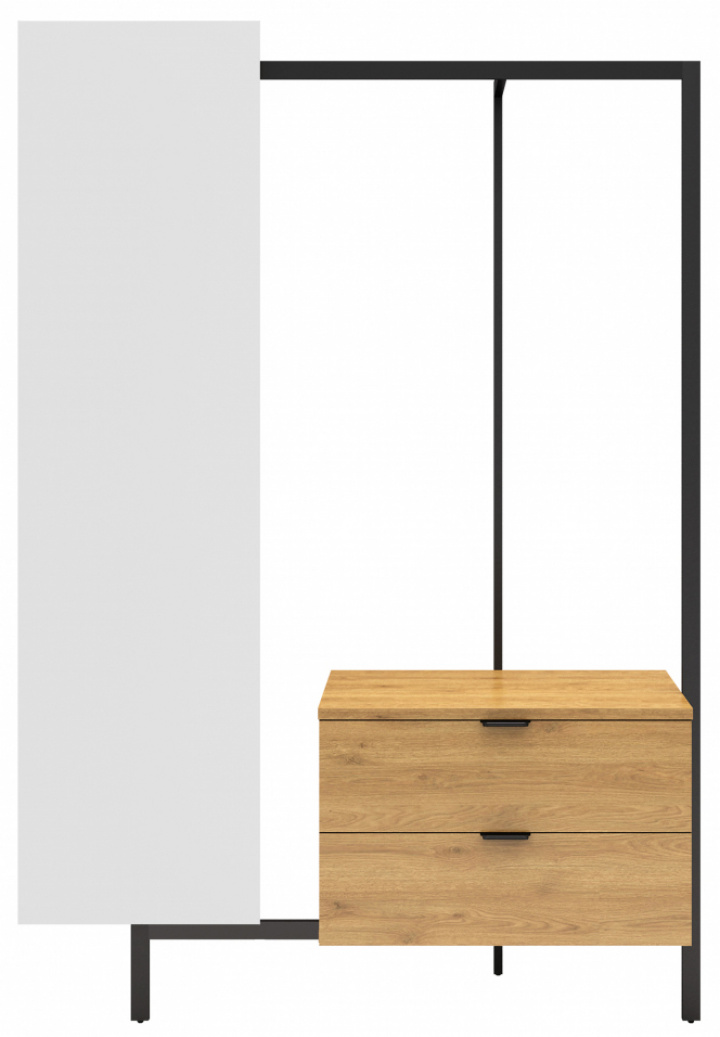Porte-vêtements \'Nova\' 2 tiroirs/miroir - Chêne/Noir dans le groupe Meubles / Étagères & rangement / Cintres à vêtements chez Reforma (NOVASU03)