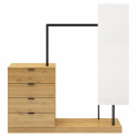 Porte-vêtements \'Nova\' 4 tiroirs/Miroir - Chêne/Noir