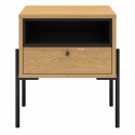 Table de nuit \'Punt\' - Chêne/Noir
