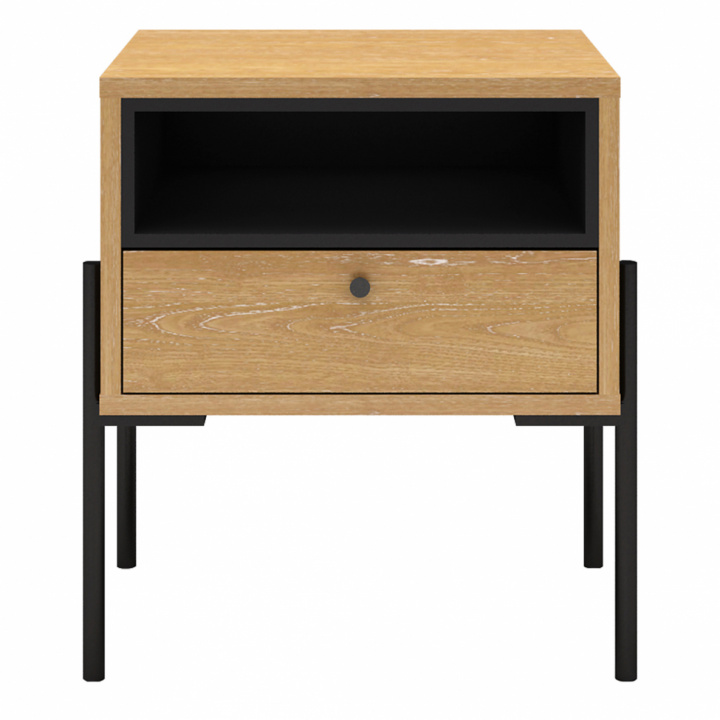 Table de nuit \'Punt\' - Chêne/Noir dans le groupe Meubles / Tables / Tables de chevet chez Reforma (PUNTNS01)