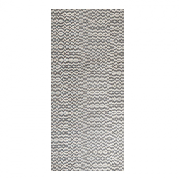 Tapis \'Cozy Luxury\' 90x200cm - Gris/Blanc dans le groupe Décoration / Tapis / Tapis recyclés chez Reforma (Pet-Pattern-90x200)