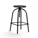 Tabouret \'Frans\' - Brun clair/Noir