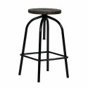 Tabouret \'Frans\' - Brun clair/Noir