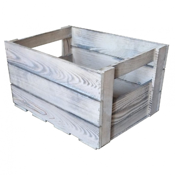 Boîte en bois \'Lera\' - Blanc/Bois dans le groupe Meubles / Étagères & rangement / Boîtes & paniers chez Reforma (S25-wooden-C)