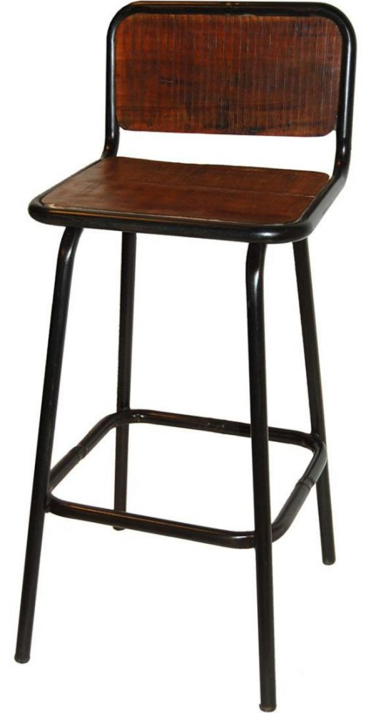 Tabouret de bar \'Helmer\' - Cuir noir dans le groupe Meubles / Meubles d\'assise / Tabourets de bar chez Reforma (SG110007)