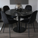 Table à manger \'Marbleous\' Ronde 100cm - Noir