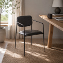 Fauteuil à accoudoirs \'Ebba\' - Gris foncé