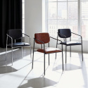 Fauteuil à accoudoirs \'Ebba\' - Noir/Argent
