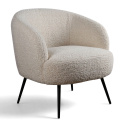 Fauteuil \'Capri\' - Blanc/Boucl&eacute;