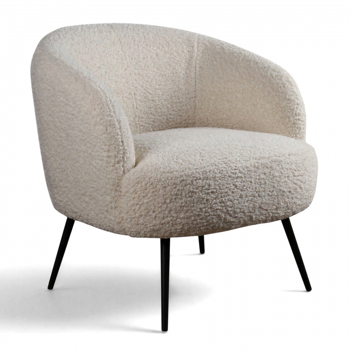 Fauteuil \'Capri\' - Blanc/Boucl&eacute; dans le groupe Meubles / Meubles d\'assise / Fauteuils chez Reforma (T8047-white)