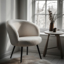 Fauteuil \'Capri\' - Blanc/Boucl&eacute;
