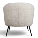 Fauteuil \'Capri\' - Blanc/Boucl&eacute;