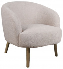 Fauteuil \'Capri\' pieds en bois - Beige/Bouclé