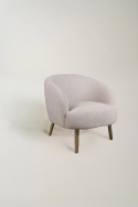 Fauteuil \'Capri\' pieds en bois - Beige/Bouclé