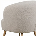 Fauteuil \'Capri\' pieds en bois - Beige/Boucl&eacute;