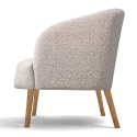Fauteuil \'Capri\' pieds en bois - Beige/Boucl&eacute;