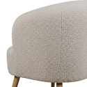 Fauteuil \'Capri\' pieds en bois - Beige/Boucl&eacute;