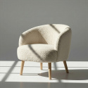 Fauteuil \'Capri\' pieds en bois - Blanc