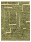 Tapis Rya \' Kiberg Handwoven Wool\' - Vert