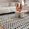 Tapis en chiffons « Lindby » - Multicolore/bleu
