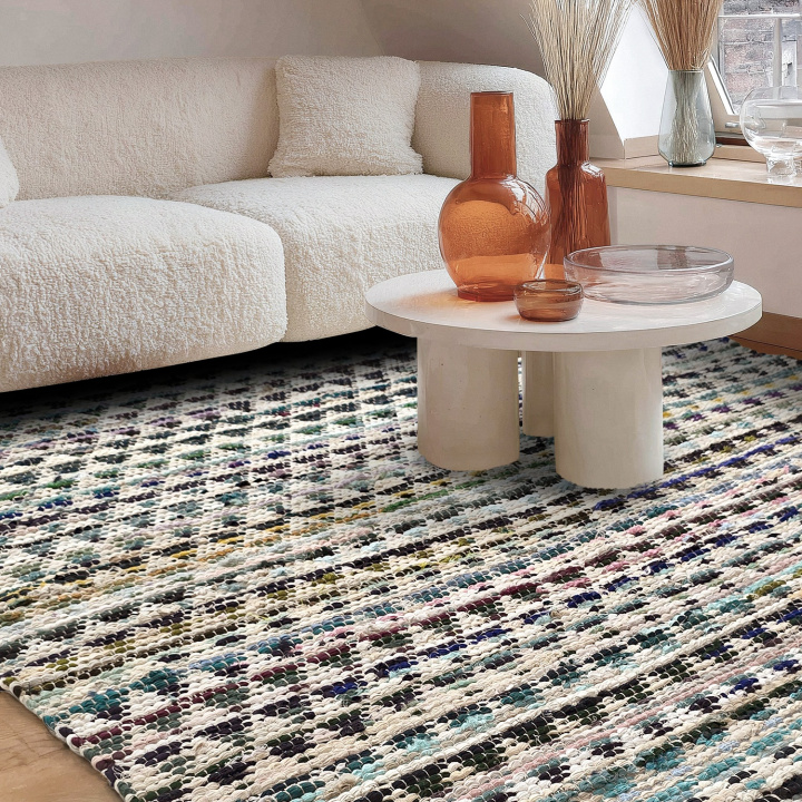Tapis en chiffons « Lindby » - Multicolore/bleu dans le groupe Tapis / Tapis tissés chez Reforma (V1006)