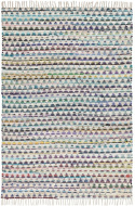 Tapis en chiffons « Lindby » - Multicolore/bleu